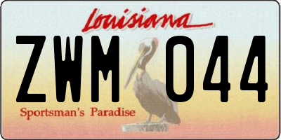 LA license plate ZWM044