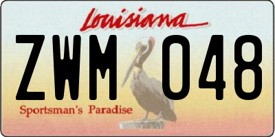 LA license plate ZWM048