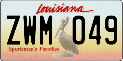 LA license plate ZWM049