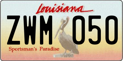LA license plate ZWM050