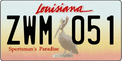 LA license plate ZWM051