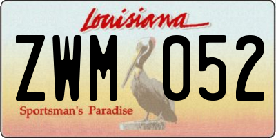 LA license plate ZWM052