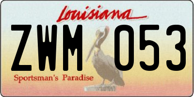 LA license plate ZWM053