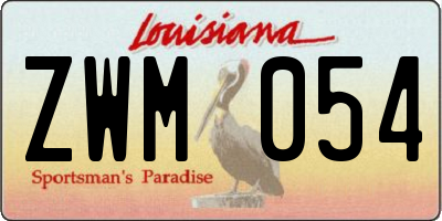LA license plate ZWM054