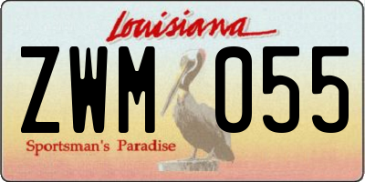 LA license plate ZWM055