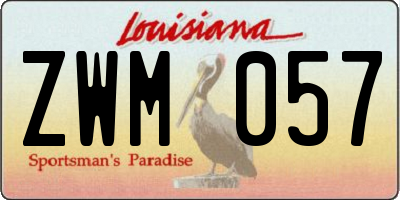 LA license plate ZWM057