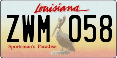 LA license plate ZWM058
