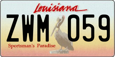 LA license plate ZWM059