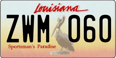 LA license plate ZWM060