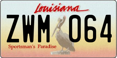 LA license plate ZWM064