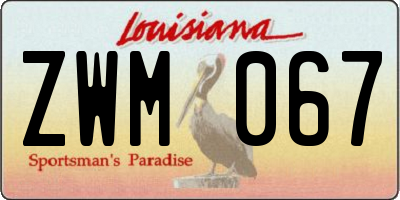LA license plate ZWM067