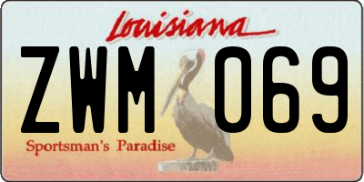 LA license plate ZWM069