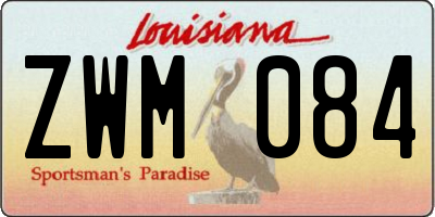 LA license plate ZWM084