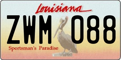 LA license plate ZWM088