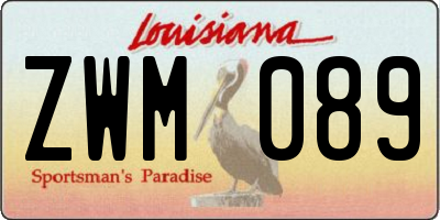 LA license plate ZWM089