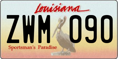 LA license plate ZWM090