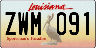 LA license plate ZWM091