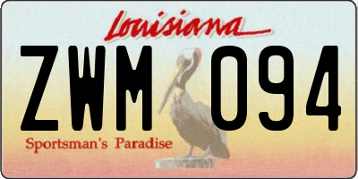 LA license plate ZWM094