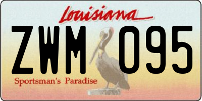 LA license plate ZWM095