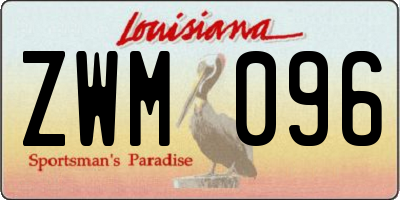 LA license plate ZWM096