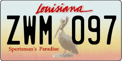 LA license plate ZWM097