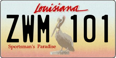 LA license plate ZWM101