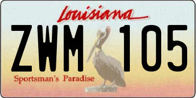 LA license plate ZWM105