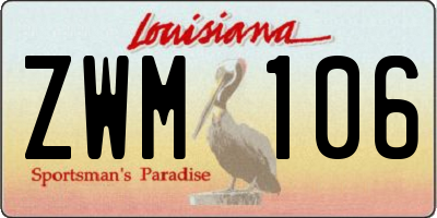 LA license plate ZWM106