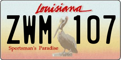 LA license plate ZWM107
