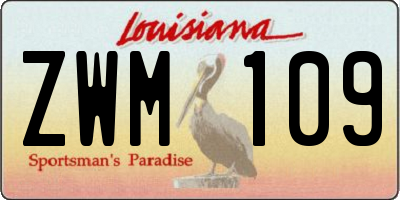 LA license plate ZWM109