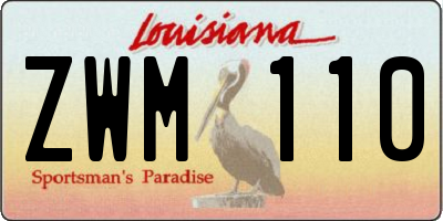 LA license plate ZWM110