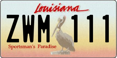 LA license plate ZWM111