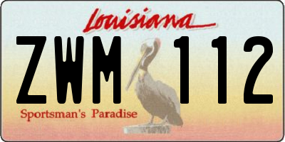 LA license plate ZWM112