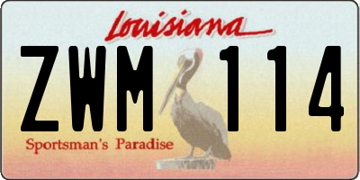 LA license plate ZWM114