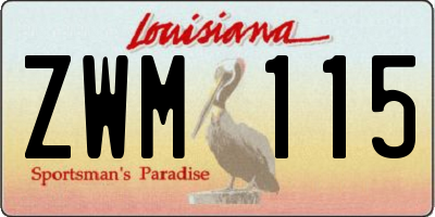 LA license plate ZWM115