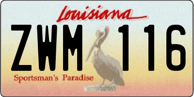 LA license plate ZWM116