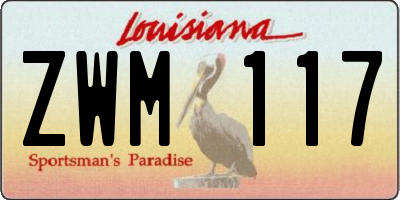 LA license plate ZWM117
