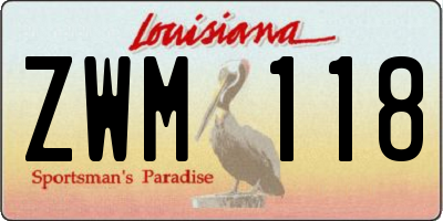 LA license plate ZWM118