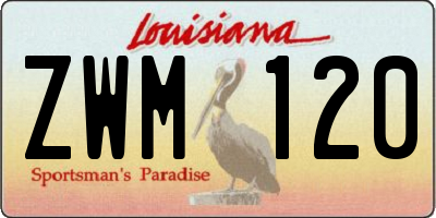 LA license plate ZWM120