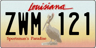 LA license plate ZWM121