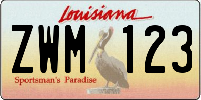 LA license plate ZWM123