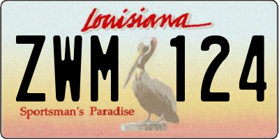 LA license plate ZWM124