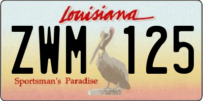 LA license plate ZWM125