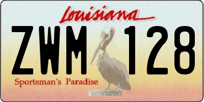 LA license plate ZWM128