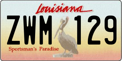 LA license plate ZWM129