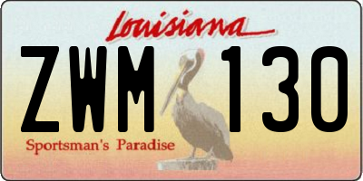 LA license plate ZWM130