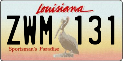 LA license plate ZWM131