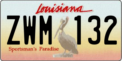 LA license plate ZWM132