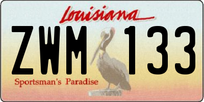 LA license plate ZWM133