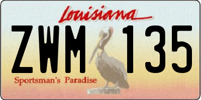 LA license plate ZWM135